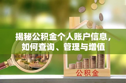 安定揭秘公积金个人账户信息，如何查询、管理与增值