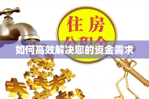 安定如何高效解决您的资金需求